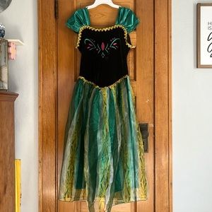 Anna from “Frozen” costume and Olaf ty plush